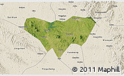 Satellite 3D Map of Anlu, shaded relief outside