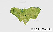 Satellite 3D Map of Anlu, single color outside
