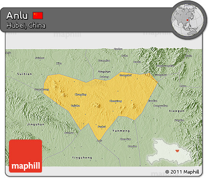 Savanna Style 3D Map of Anlu