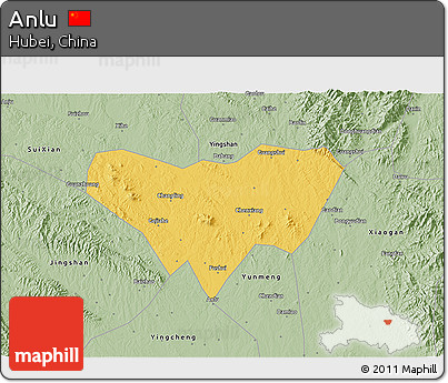 Savanna Style 3D Map of Anlu