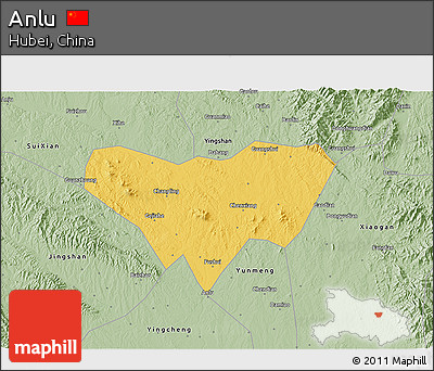 Savanna Style 3D Map of Anlu