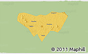 Savanna Style 3D Map of Anlu, single color outside