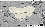 Shaded Relief 3D Map of Anlu, darken, desaturated