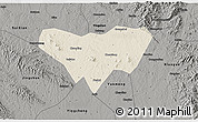 Shaded Relief 3D Map of Anlu, darken, semi-desaturated