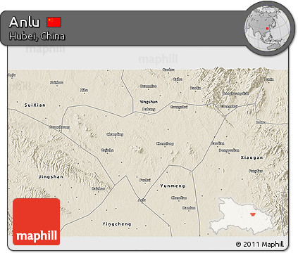 Shaded Relief 3D Map of Anlu