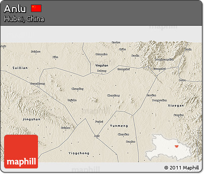 Shaded Relief 3D Map of Anlu