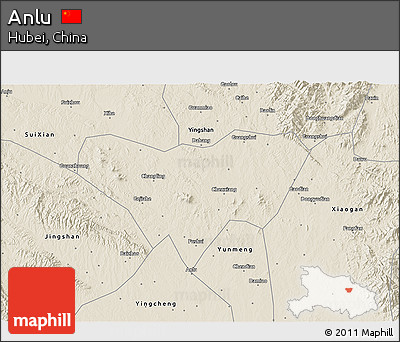 Shaded Relief 3D Map of Anlu