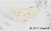 Shaded Relief 3D Map of Anlu, lighten, desaturated