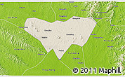 Shaded Relief 3D Map of Anlu, physical outside