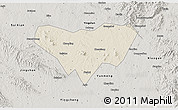 Shaded Relief 3D Map of Anlu, semi-desaturated