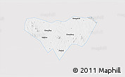 Silver Style 3D Map of Anlu, single color outside
