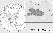 Blank Location Map of Anlu, highlighted country, highlighted parent region