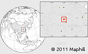 Blank Location Map of Anlu, highlighted country