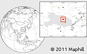 Blank Location Map of Anlu, highlighted parent region