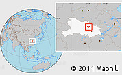 Gray Location Map of Anlu, highlighted parent region