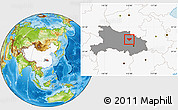 Physical Location Map of Anlu, highlighted country, highlighted parent region