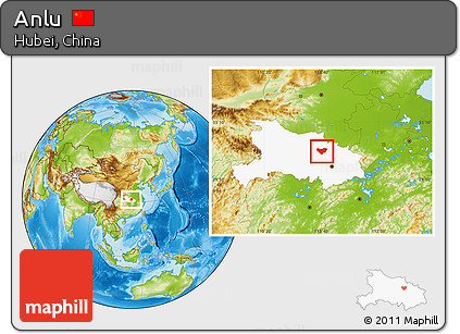 Physical Location Map of Anlu, highlighted parent region