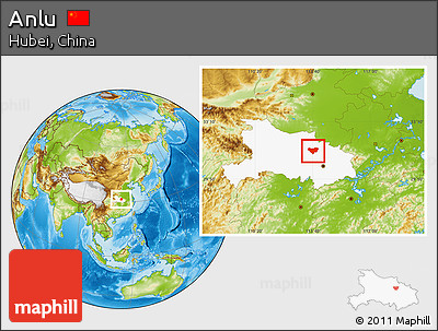 Physical Location Map of Anlu, highlighted parent region
