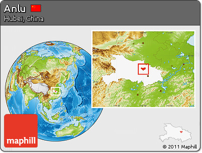 Physical Location Map of Anlu, highlighted parent region