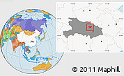 Political Location Map of Anlu, highlighted country, highlighted parent region