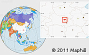 Political Location Map of Anlu, highlighted country