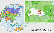Political Location Map of Anlu, highlighted parent region