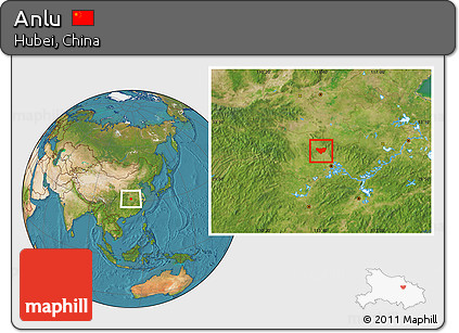 Satellite Location Map of Anlu