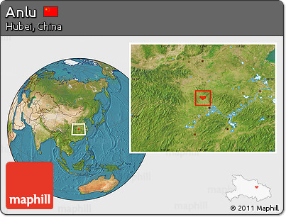 Satellite Location Map of Anlu