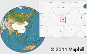 Satellite Location Map of Anlu, highlighted country