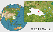 Satellite Location Map of Anlu, highlighted parent region