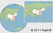Savanna Style Location Map of Anlu, highlighted country, highlighted parent region, within the entire country