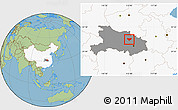 Savanna Style Location Map of Anlu, highlighted country, highlighted parent region