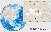 Shaded Relief Location Map of Anlu, highlighted parent region