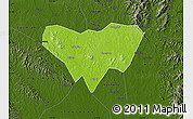 Physical Map of Anlu, darken