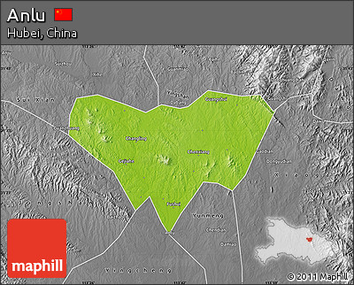 Physical Map of Anlu, desaturated