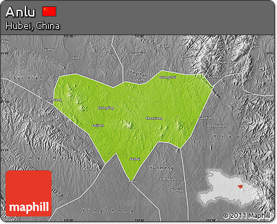 Physical Map of Anlu, desaturated