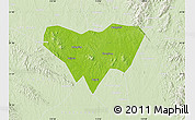 Physical Map of Anlu, lighten