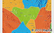 Physical Map of Anlu, political outside