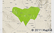 Physical Map of Anlu, shaded relief outside