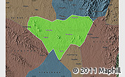 Political Map of Anlu, darken, semi-desaturated