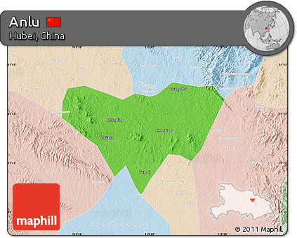 Political Map of Anlu, lighten