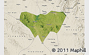 Satellite Map of Anlu, shaded relief outside