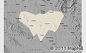 Shaded Relief Map of Anlu, darken, desaturated