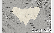 Shaded Relief Map of Anlu, darken, semi-desaturated