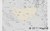 Shaded Relief Map of Anlu, desaturated
