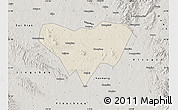 Shaded Relief Map of Anlu, semi-desaturated