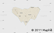 Shaded Relief Map of Anlu, single color outside