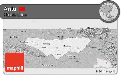 Gray Panoramic Map of Anlu