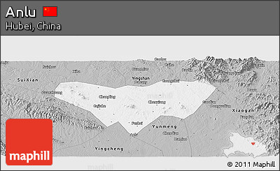 Gray Panoramic Map of Anlu