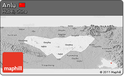 Gray Panoramic Map of Anlu